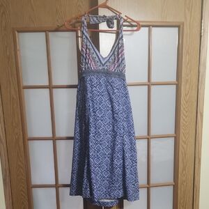 Athleta Blue And Purple Patteren Athletic Halter Dress